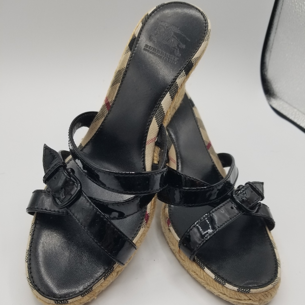 Burberry Nova check espadrilles wedge sandals
